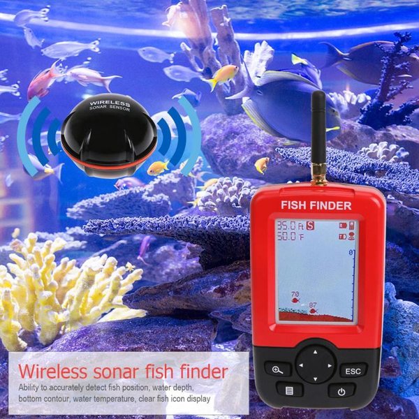 Sonar sans fil 100M, capteur de profondeur, sondeur d'écho pour la pêche en eau salée en lac et en mer, détecteur de poisson Portable intelligent