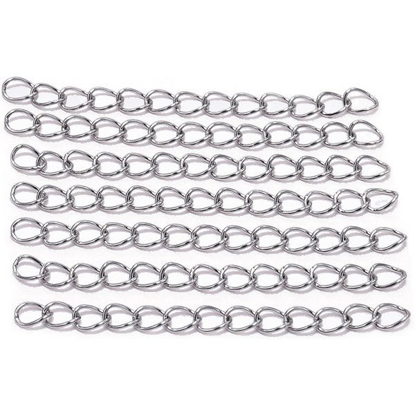 50Pcs/lot 5 7cm Stainless steel Bulk Necklace Extension Chain Tail Extender Bracelet Chains For Jewelry Making Supplies Findings