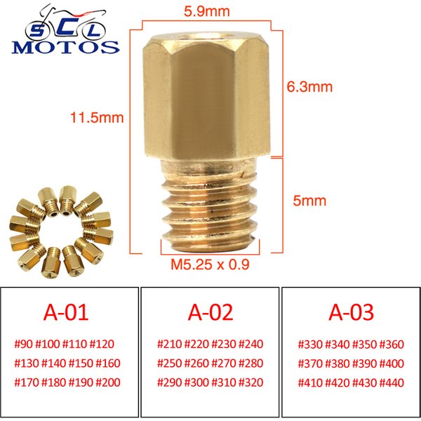 Sclmotos-pour MIKUNI 4/042, grand Jet hexagonal, carburateur de moto TM24 28 VM22 VM24, buse d'injecteurs principaux AX100 TZR125 150