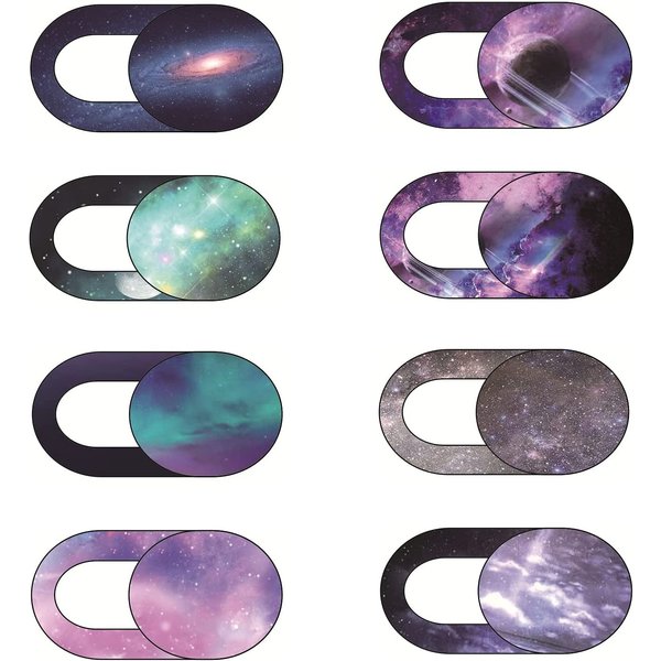 Autocollants pour couverture de caméra WebCam, motif ciel étoilé, pour ordinateurs portables, Macbook, téléphone intelligent, Protection de la vie privée, obturateur coulissant