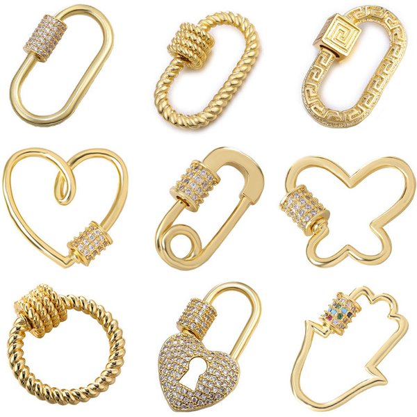Juya bricolage pendentif mousqueton vis serrure fermoirs fournitures pour à la main femmes hommes Punk charmes maille chaînes fabrication de bijoux accessoires