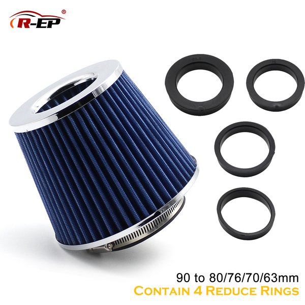 Filtre à air d'admission d'air froid universel pour voiture, haut débit, livre 2.5, 3 ", 3.5", entrée d'air moteur de voiture de course sportive, 90mm, 80mm, 76mm, 70mm, 63mm