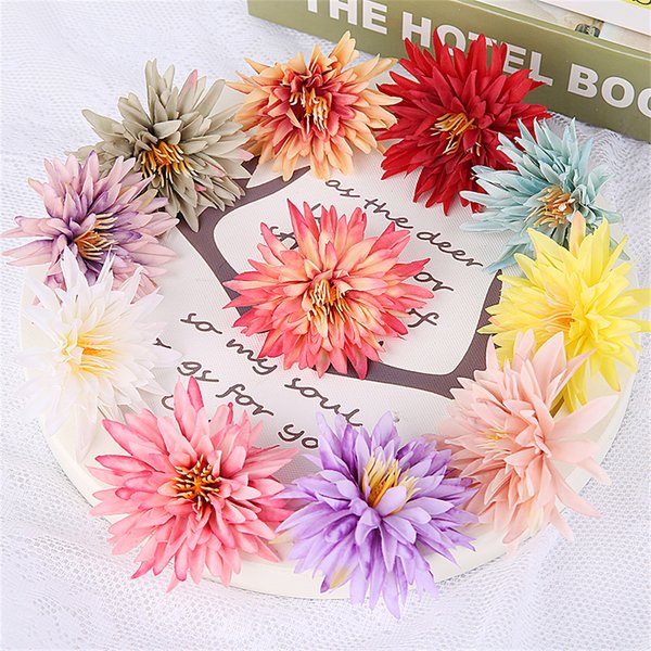 10 Stück künstliche Chrysanthemen-Blumenköpfe aus Seide, künstliche Blumen für Hochzeit, Hochzeit, Party, Dekorationen, Blumenstrauß, Girlande, Zubehör