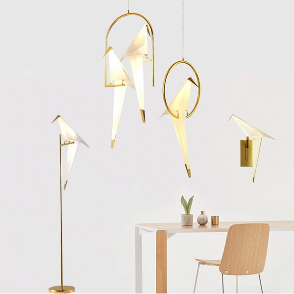 Perch Paper Chandelier Birds Restaurant Living Room Dining Room Children's Origami Lamp LED Bird Designer Chandelier Lamp