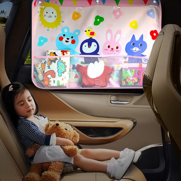 Pare-soleil de voiture avec film de rideau de fenêtre latérale arrière, couverture de dessin animé, pare-soleil de voiture, protection contre la chaleur UV, enfants et bébés