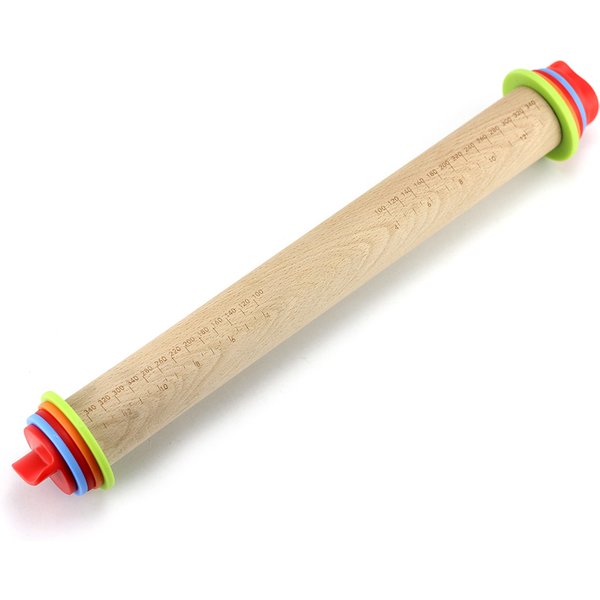 Rouleaux à pâtisserie en bois réglables avec anneaux de réglage d'épaisseur, rouleaux à pâte pour outils de pâtisserie, biscuits et gâteaux