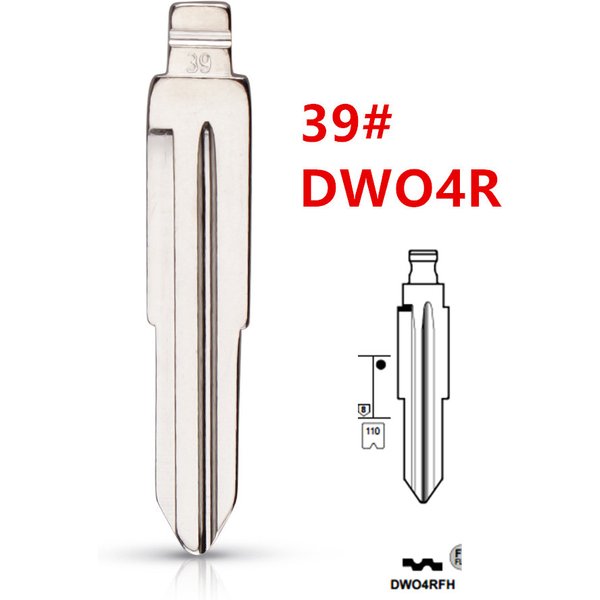 10 pièces 39 # Lame de clé télécommande vierge non coupée en métal 39 DWO4R, pour Chevrolet Buick Opel pour keydiy KD xhorse VVDI