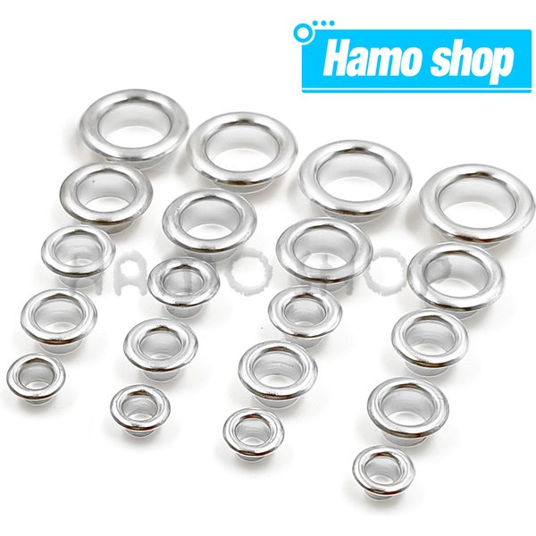 100 Stücke Loch Metall Ösen Ösen Silber Farbe mit Unterlegscheibe Für Diy Lederhandwerk Zubehör Schuhe Gürtel Kappe Tasche Tags Kleidung