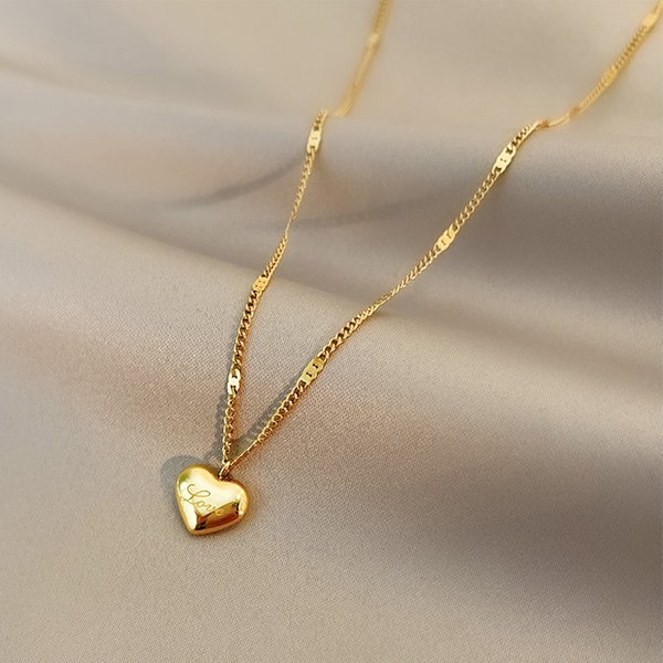 XIYANIKE 316L Edelstahl Gold Farbe Liebe Herz Halsketten Für Frauen Colliers 2021Trend Mode Festival Party Geschenk Schmuck