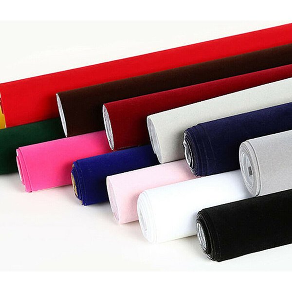 Rouleau de tissu auto-adhésif en feutre floqué multicolore pour bricolage, bijoux, sacs, décoration de tiroirs, papier peint, artisanat 20*15cm/20*145cm