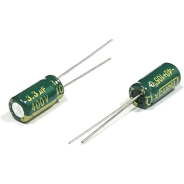 Condensateur électrolytique en aluminium 400V3.3UF 6x11mm 3.3uf400v 400v 3.3uf 400v3.3mf 3.3mf400v 400v3.3MFD 400wv 400vdc 3.3mf 4.7uf