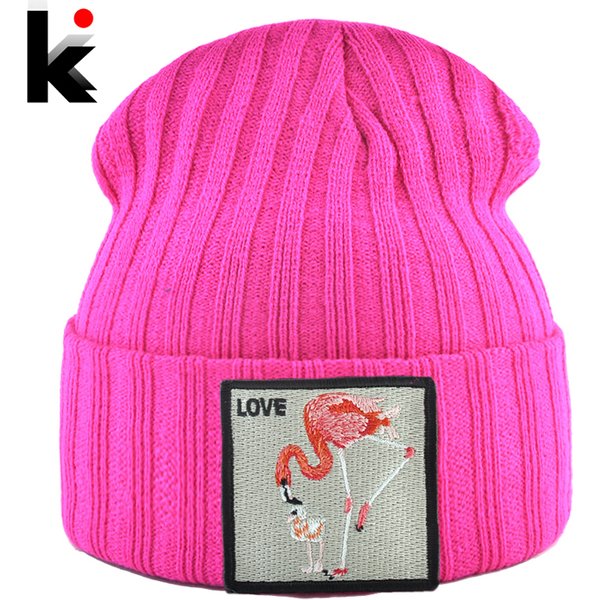 Skullies Beanies Women Autumn Winter Streetwear Knit Beanies Hat Men Knitted Solid Color Bonnet Gorras With Embroidery Patch Cap
