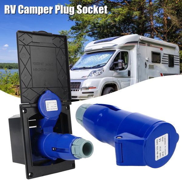 Accessoires de caravane prise de courant avec couvercle Kit étanche 220-240V 16A chargeur crochet affleurant outils pour camping-car bateau marin