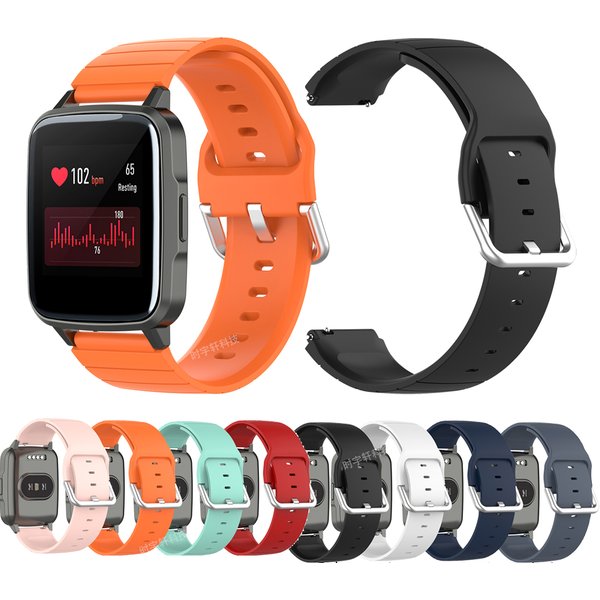 Bracelet de montre de Sport en Silicone souple, 19mm, remplacement pour montre intelligente Haylou Solar LS01/ID205/Willful IP 68, accessoires