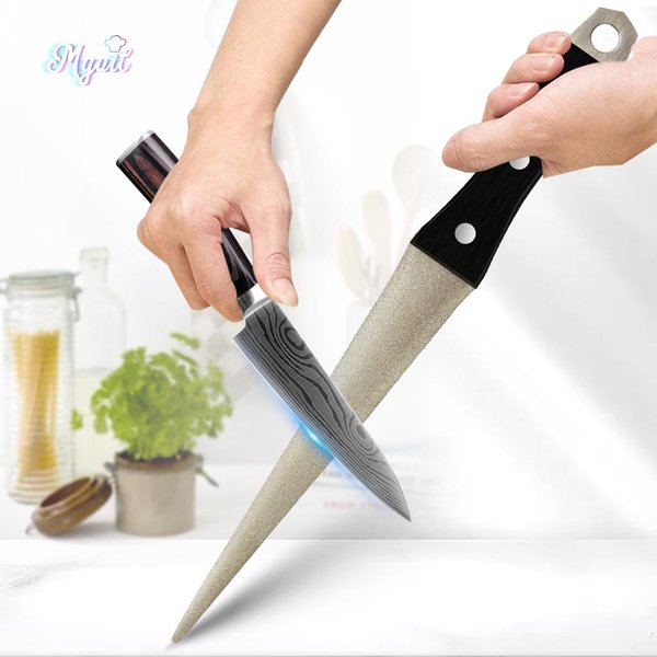 Pierre à aiguiser diamant aiguiseur de couteaux, pierre à aiguiser, Surface incurvée pour couteaux, ciseaux, barre d'affûtage, outil de meulage de cuisine