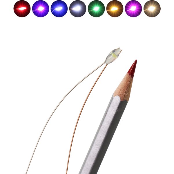 Evemodel-Micro fil SMD LED 0603 pré-câblé, 30 pièces, couvercle en résine étanche