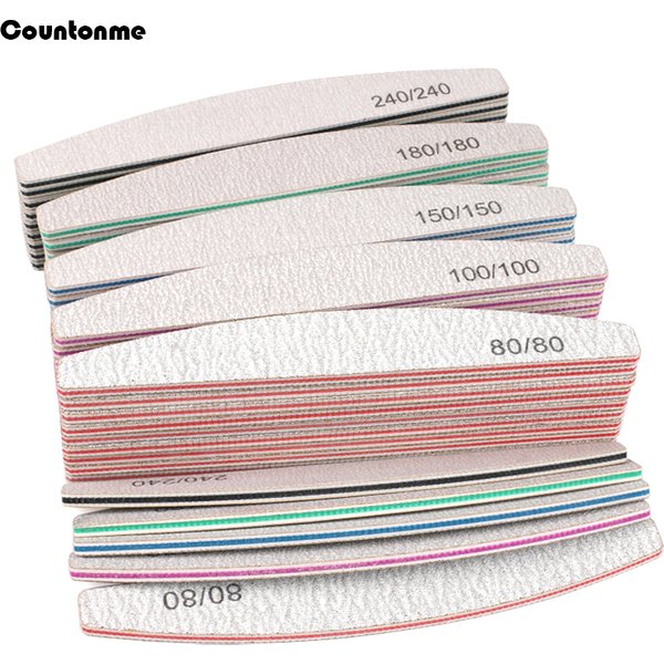 20Pcs/50Pcs Nail Art Files 100/180/240 Gel Nail Polishing Buffer Boat Pedicure Manicure Buffers Nails Accessoires lime a ongle