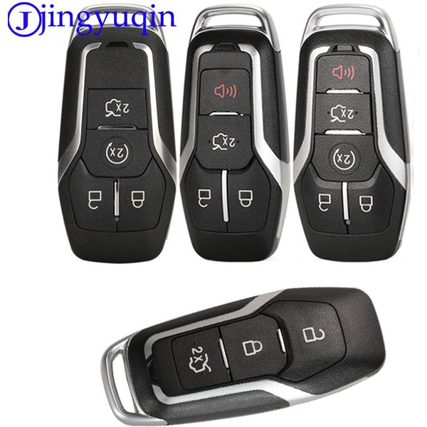 Jingyuqin – étui pour clé télécommande intelligente, 3/4/5 boutons, pour Ford Mustang Edge Explorer Fusion Mondeo Kuka, coque de clé de voiture, lame non coupée