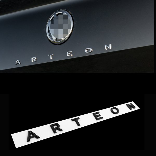 Logo de lettre de police 3D pour VW CC Arteon, style de voiture, logo de coffre modifié, autocollant d'insigne noir, accessoires de décoration de voiture