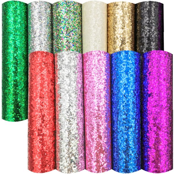 Rouleau de tissu pailleté épais et scintillant, vinyle irisé arc-en-ciel, simili cuir, tissu pour nœuds, artisanat, matériel pour boucles d'oreilles, fait main