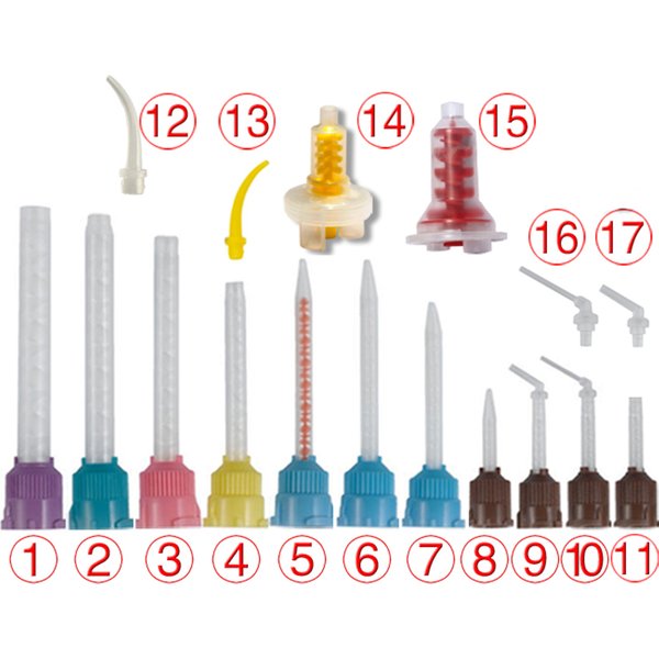 50PCS/Bag Dentistry Disposable Silicone Rubber Mixing Head 1:1 For Impression Mixing Dispensing Gun Dental Materials