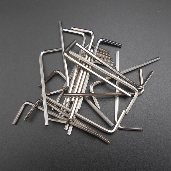 Clé hexagonale Allen hexagonale en acier trempé, poignée en L, clé à douille métrique 1.5MM 2MM sur bord pour vis M3 M4 3MM4MM5MM, 20 pièces/lot