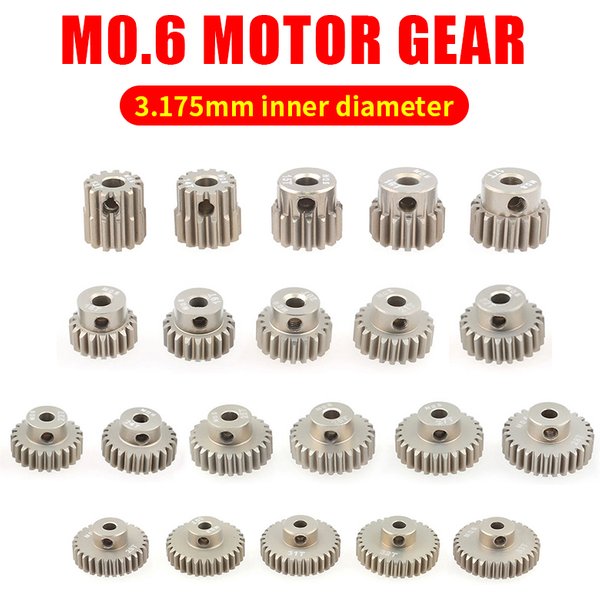 SURPASS-HOBBY M0.6 3.175mm 13T 15T 17T 18T 20T 22T 24T 28T 30T 33T Aluminum Alloy Metal Pinion Motor Gear For 1/10 Rc Model