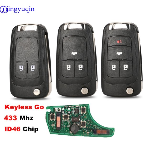 Jingyuqin clé à distance intelligente sans clé Go voiture pour Chevrolet Cruz Aveo Camero Malibu Buick Verano Encore 433Mhz puce ID46