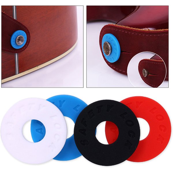 4PCS Guitar Strap Locks Blocks Silica Gel Safety Lock Protector for Bass Ukulele Acoustic Classic Electric Guitar Accessories