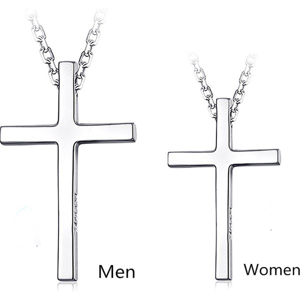 Collier en argent Sterling 925 pour hommes et femmes, bijoux classiques avec pendentif en croix, ras du cou, tendance