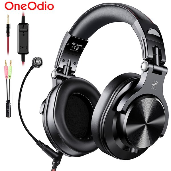 Casque de jeu Oneodio A71M, casque studio DJ, casque stéréo filaire circum-auriculaire avec micro pour PC, PS4, Xbox One, joueurs
