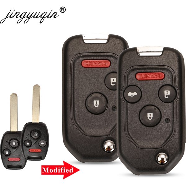 Jingyuqin 2/3/4-Tasten Modifiziertes Klapp-Fernbedienungsgehäuse für Honda Fit CRV Civic Insight Ridgeline HRV Jazz ACCORD 2003-2013