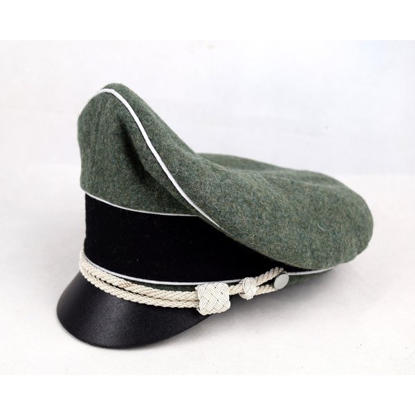Reenactment DEUTSCHE MARSHALS GENERALS OFFIZIER CRUSHER FIELD VISOR HUT MIT WEISSER ROHR SILBERER CHIN CORD Militärische Kriegsnachstellung