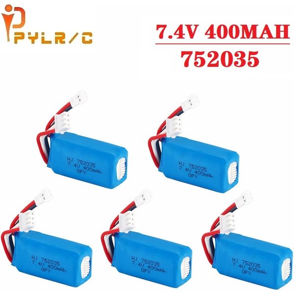 Batterie originale 7.4v pour avion DM007 RC Quadcopter Drone hélicoptère jouet pièces de rechange 2s 7.4V 400MAH batterie Lipo prise XH2.54