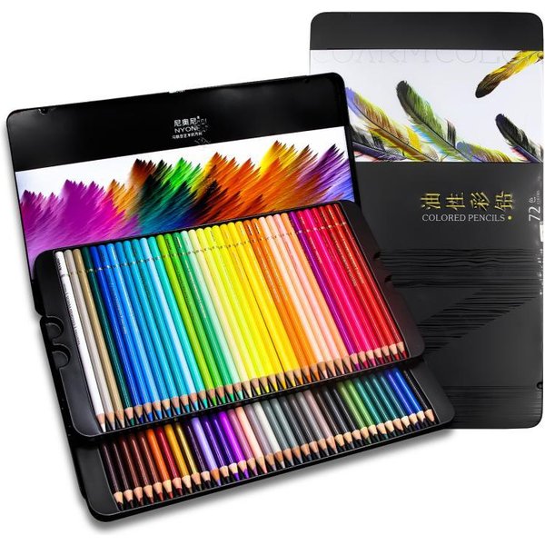NYNOI 24/36/48/72/120 Colored pencil Set Professional Oil 3.7mm Refill Tin box Graffiti Drawing pencils For School Supplies