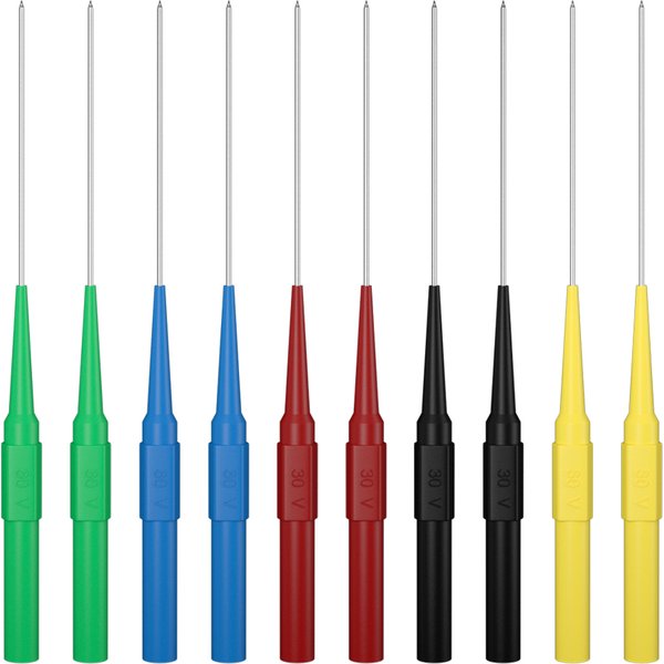 JZDZ 10pcs 1mm Test Probe Needle Mul-timeter Stainless Puncture Back Probe Pin 4mm Banana Socket Inspection Tool J.30009+