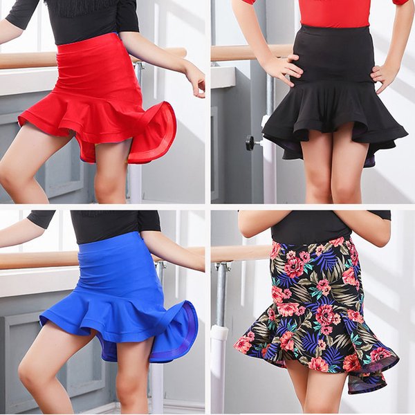 Jupes latines pour enfants filles, Costume de compétition de Salsa Cha Cha pour adultes et enfants, vêtements d'entraînement de danse avec sous-vêtements