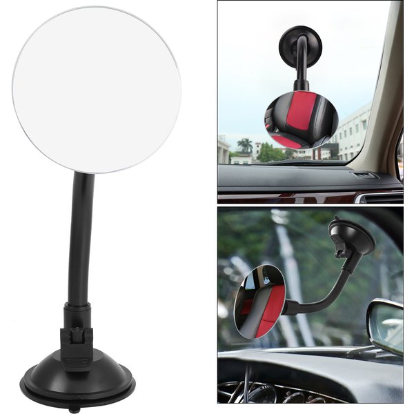 X Autohaux Blind Spot Adjustable Car Mirror Rotate Suction Cup Black Arm Rearview Mirror for All Universal Vehicles