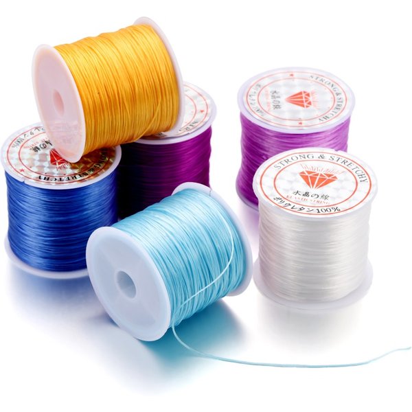 10-40m Roll Strong Elastic Crystal Beading Cord 1mm for Bracelets Stretch Thread String Necklace DIY Jewelry Making Cords Line