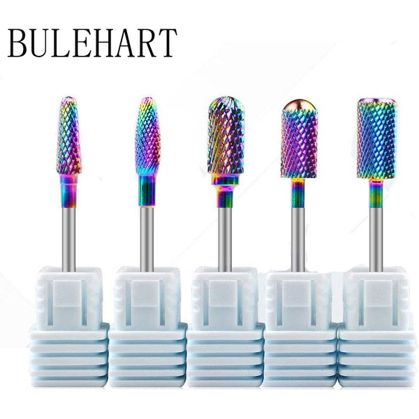 Rainbow Tungsten Steel Milling Cutter For Manicure Removing Gel Varnish Burr Nail Drill Bits Set