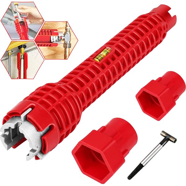 8 In 1 Multi Key Flume Magic Wrench Sink Plumbing Tools Magic Wrench 8 in 1 Multifunctional English Key Plumbing Wrench Tool