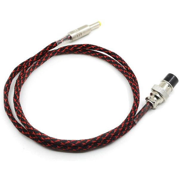 Câble en cuivre pur 1.2M GX16-2 Pin à 5.5*2.5MM, câble de sortie d'alimentation linéaire pour amplificateur phono AC/DC
