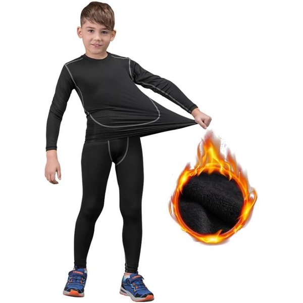 Nouveaux garçons sous-vêtement thermique ensemble enfants Plus velours hiver chaud Thermo sous-vêtements Masculino longs Johns filles chanceux Johns Fitness