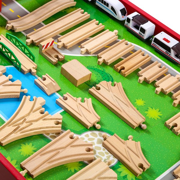 Toutes sortes d'accessoires de voie de Train en bois de hêtre, pièces de voies ferrées adaptées à toutes les marques, jouets de Train en bois pour enfants