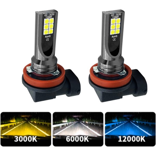 2Pcs H11 H8 9006 HB4 HB3 9005 H7 H4 PSX24W High Quality 3030 LED Auto Fog Lamp Car Anti Fog Light Bulb Foglamps Yellow White