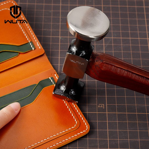 WUTA Lederhammer Hammer Cobbler Hammer Kohlenstoffstahl Doppelkopf Glatter Jagenhammer für professionelle Leder-Maul-Werkzeuge