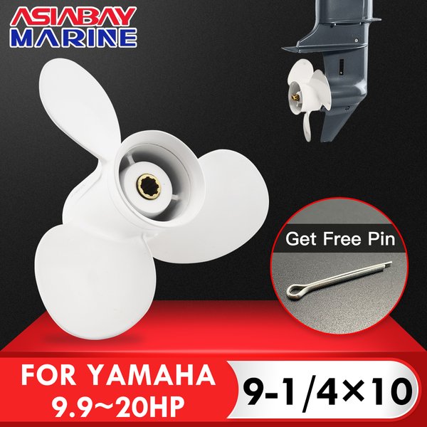 Hélice hors-bord pour Yamaha 9.9hp 15hp 9 1/4*10 bateau en alliage d'aluminium vis 3 lames 8 cannelures pièce de moteur marin 63V-45952-10-EL