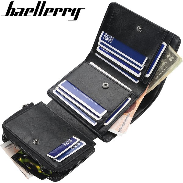 Neue PU Leder Männer Brieftaschen Hohe Qualität Zipper Kurze Desigh Karte Halter Männlichen Geldbörse Vintage Münze Halter Männer Brieftaschen