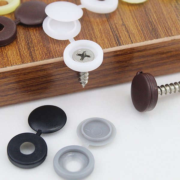 Cache-écrou pour meubles muraux, en plastique, boulons décoratifs, protection des boutons, couvercle à vis pliable, 100 pièces