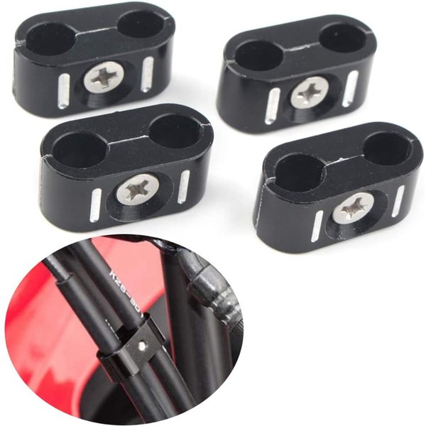 4 Stück Universal Motorrad Bremse Gaszug Klemme Clip Halter Organizer Drahtleitung Klemme für 1984–2021 Harley alle Modelle